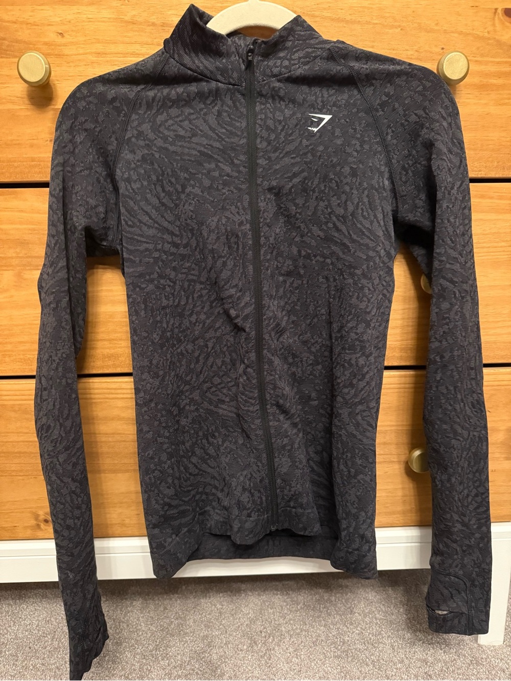 Gymshark Black Heathered Zip-Up Training Jacket